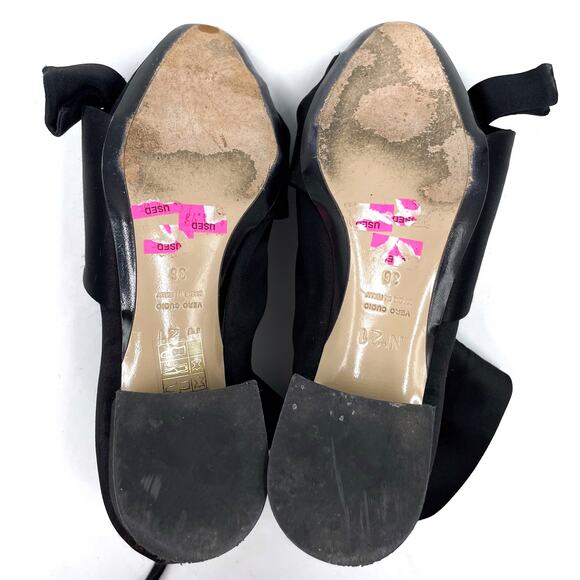 No21 Raso Satin Bow Boots Black Block Heel Ankle Twist Knot No. 21 Sz 36 / 6 - Picture 7 of 10